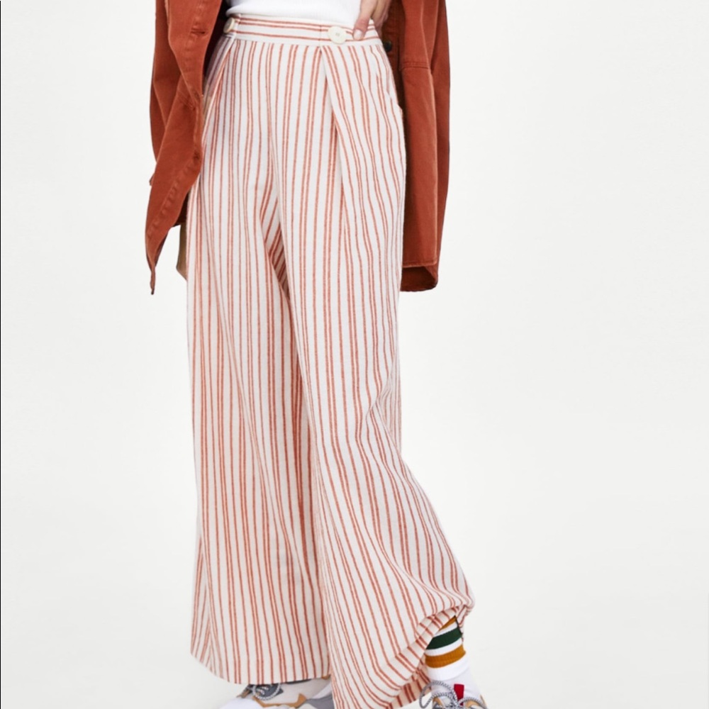 Zara striped wide pants